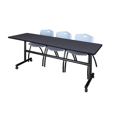 Kobe Rectangle FlipTop Table, 84" W, 29" H, Laminate Top, Gray MKFT8424GY47GY